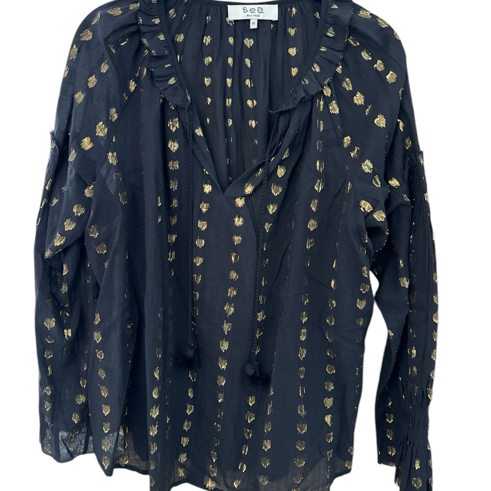 Sea Black and Gold Women's Top